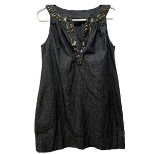 NEW YORK AND COMPANY 100% cotton mini dress with accents gems